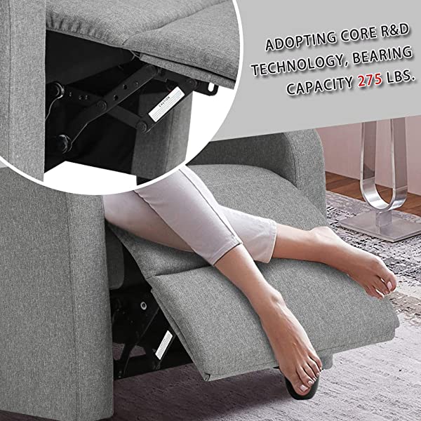 Recliner Chair for Living Room Massage Recliner Sofa Reading Chair Winback Single Sofa Home Theater Seating Modern Reclining Chair Easy Lounge with PU Leather Padded Seat Backrest (Brown)