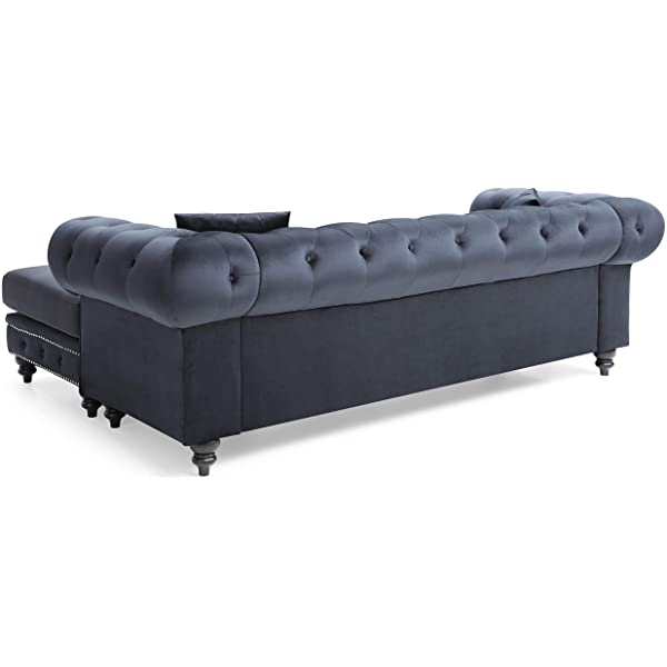 Glory Furniture Nola , Navy Blue Sofa Chaise (3 Boxes), 31