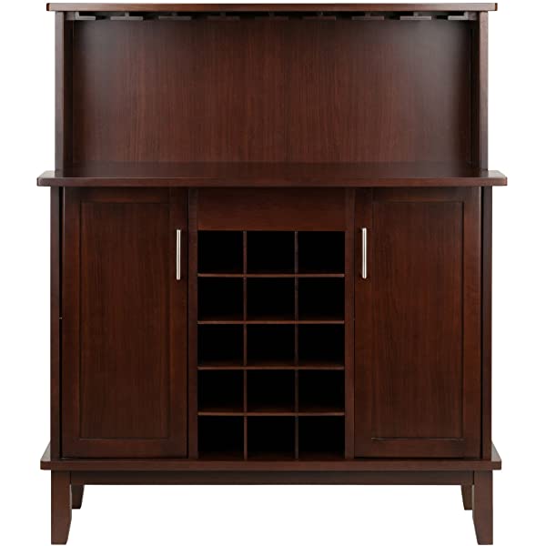 Winsome Beynac Bar Cappuccino Wine Cabinet