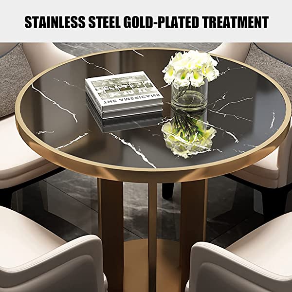 HUAYIN Round Dining Table Set for 4, Dining Table Set with 4 Upholstered Chairs | Small Dining Table Set for Small Spaces Kitchen Modern Home for Cafe Restaurant,White