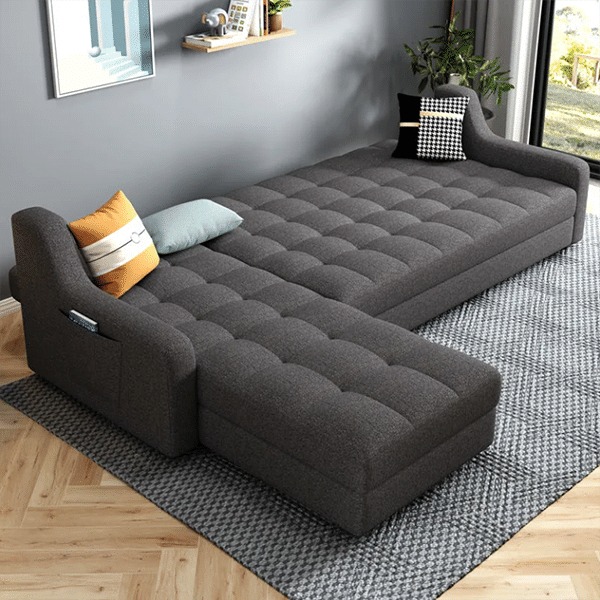 Foldable multifunctional double sofa bed
