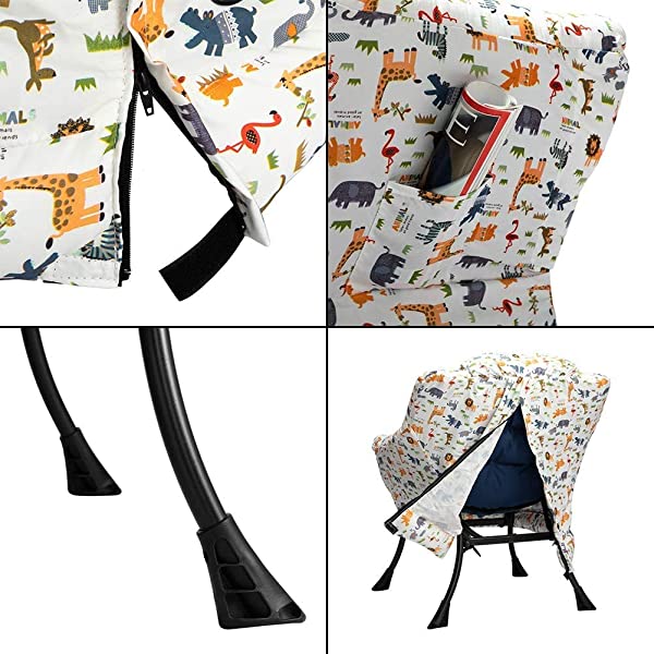 AbocoFur Modern Large Cotton Fabric Lazy Chair，Accent Contemporary Lounge Chair, Single Steel Frame Leisure Sofa Chair with Armrests and A Side Pocket, Beige