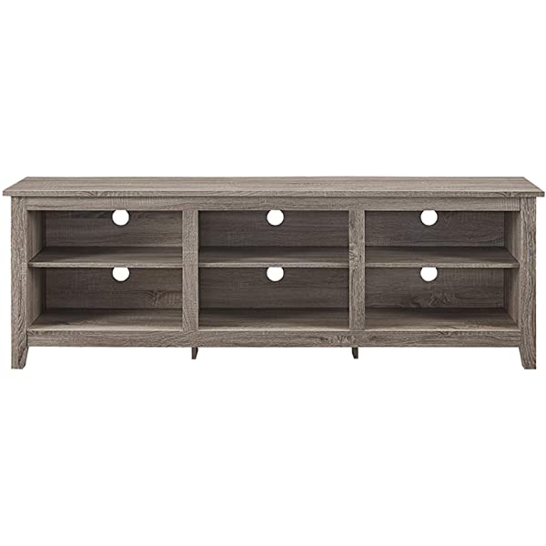 Walker Edison Wren Classic 4 Cubby TV Stand for TVs up to 65 Inches, 58 Inch, Black Black 58 InchTV Stand