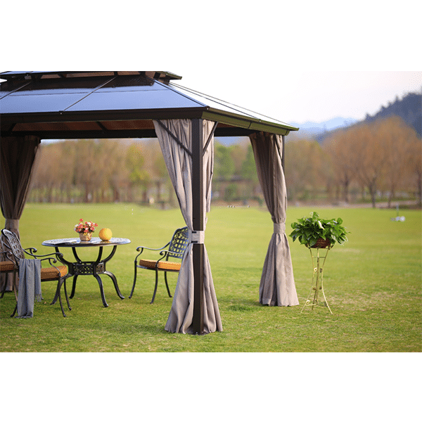 Well design outdoor garden patio BBQ gazebo pavilion with mosquitoes net