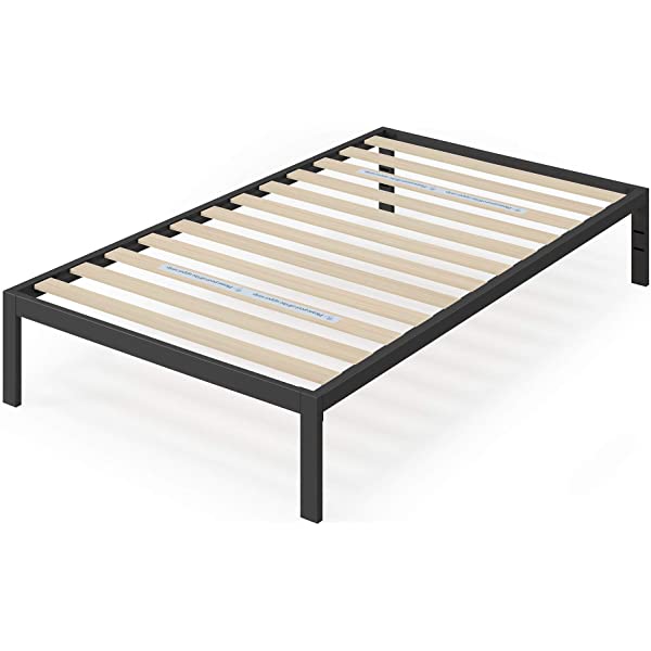 ZINUS Mia Metal Platform Bed Frame / Wood Slat Support / No Box Spring Needed / Easy Assembly, Black, Full Standard Full Black