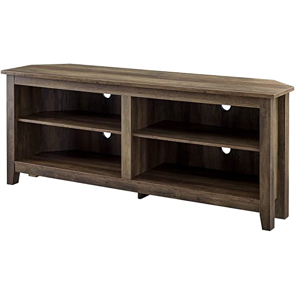 Walker Edison Wren Classic 4 Cubby TV Stand for TVs up to 65 Inches, 58 Inch, Black Black 58 InchTV Stand