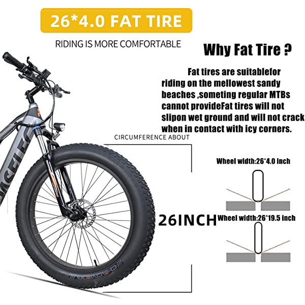 PASELEC Electric Mountain Bike for Adults Electric Bike 4.0 Fat Tire E-Bikes with 48V 14.5ah Hidden Removable Lithium Battery 48V 750W Motor, 9-Speed Gears Full-Suspension E-MTB Gray 14.5ah Battery