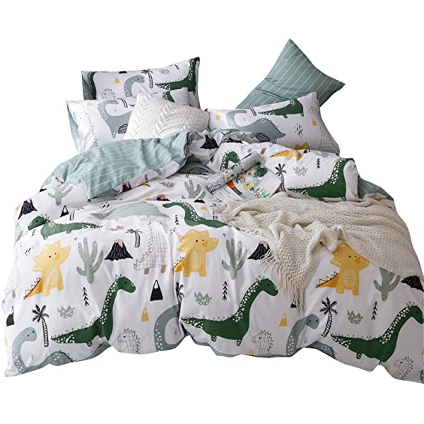New Cartoon Animals Elephant Print Duvet Cover Sets for Kids 100% Cotton Reversible Soft 3 Pieces Kids Bedding Duvet Cover Pillowcases Kawaii Cloud Bedding Sets, Queen/Full Full/Queen (1 Duvet Cover + 2 Pillowcases) Multi A00 Elephant Bunny Balloon
