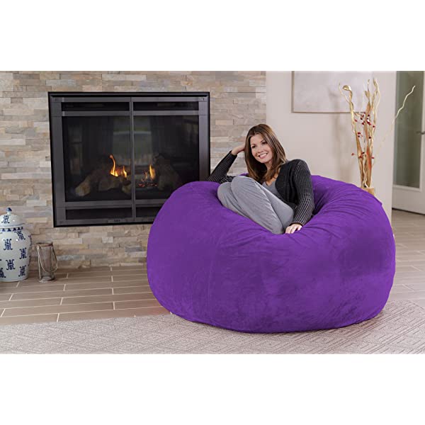 Chill Sack Bean Bag Chair: Giant 5' Memory Foam Furniture Bean Bag - Big Sofa with Soft Micro Fiber Cover - Navy Microsuede - Navy