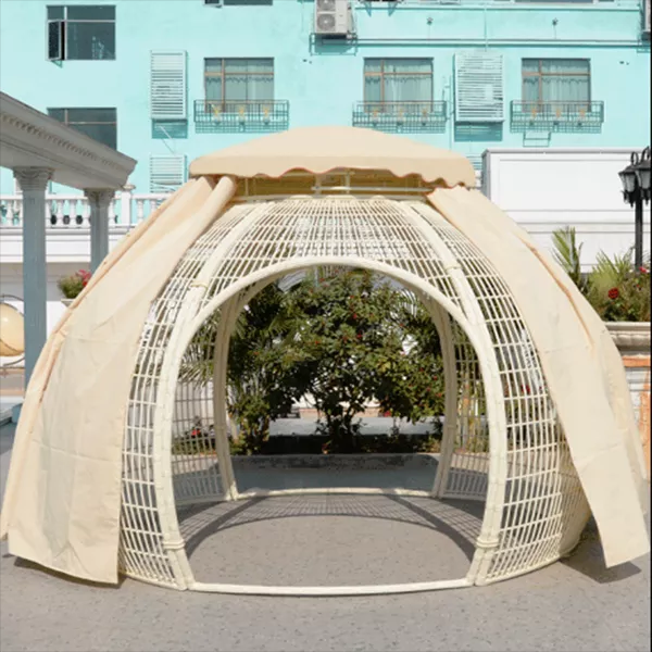 OUTDOOR TERRACE RATTAN AWNING TENT GAZEBO