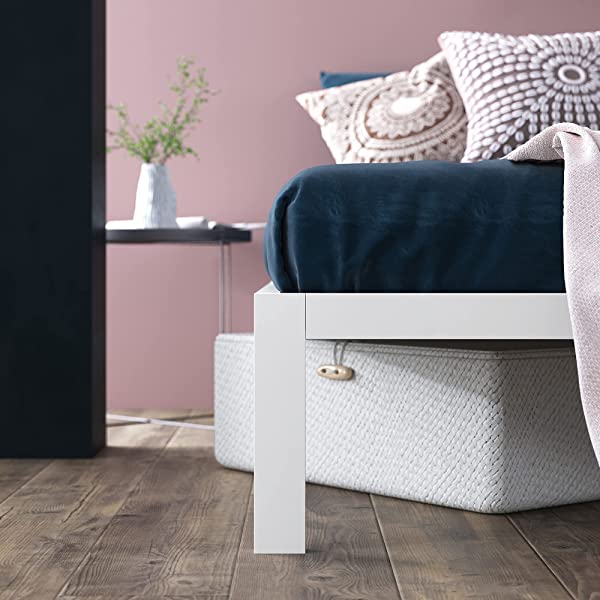 ZINUS Mia Metal Platform Bed Frame / Wood Slat Support / No Box Spring Needed / Easy Assembly, Black, Full Standard Full Black