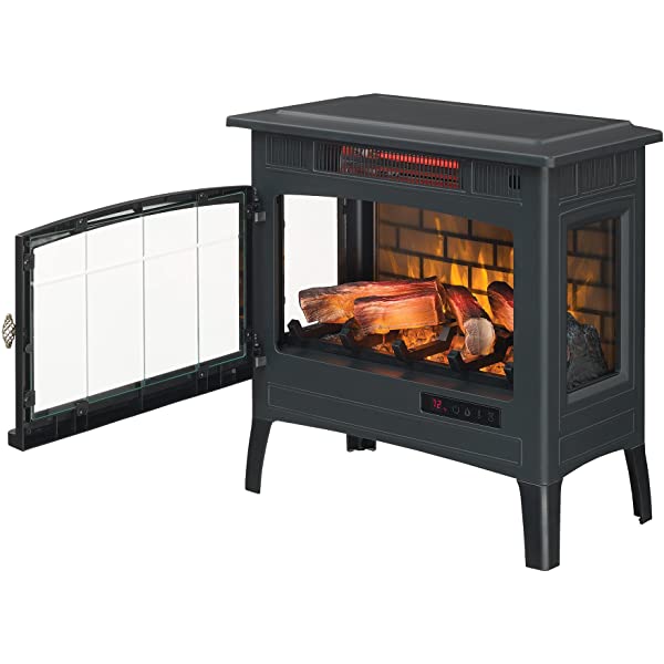 Duraflame 3D Infrared Electric Fireplace Stove with Remote Control - Portable Indoor Space Heater - DFI-5010 (Black)