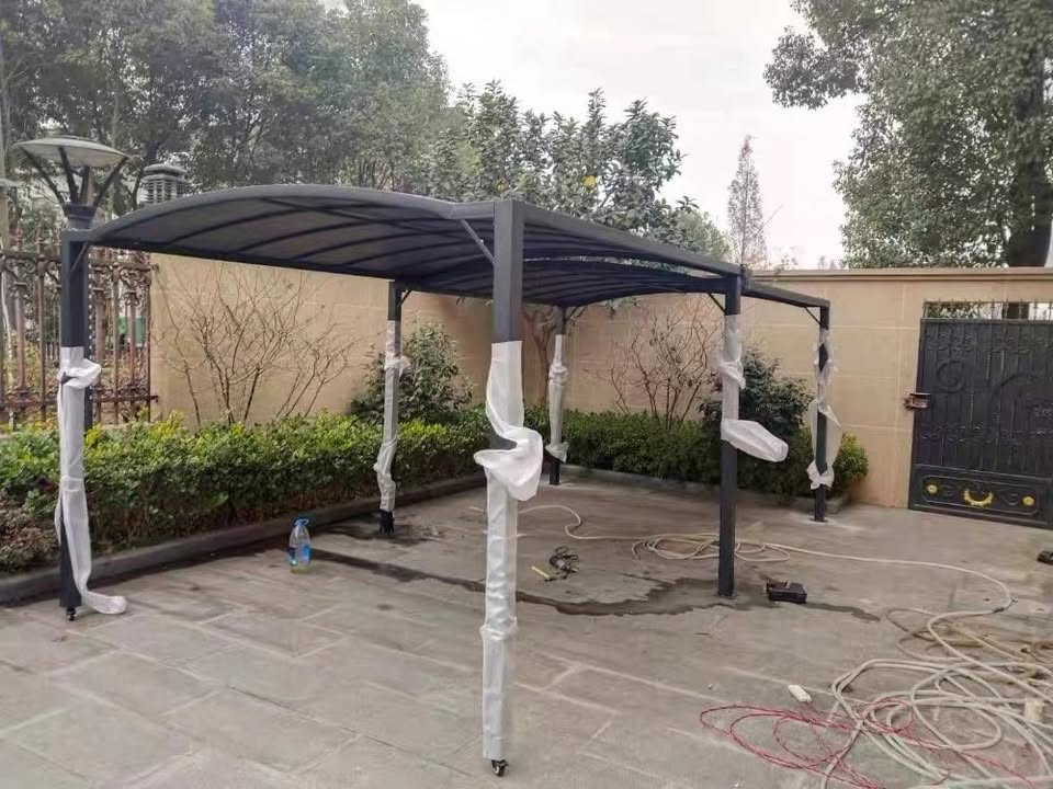 2.9x5.45meter Outdoor awning sliding retractable aluminum PC board