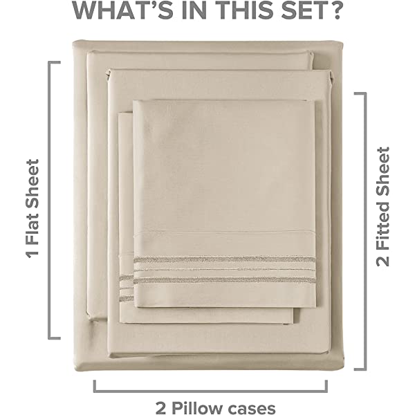 Queen Size Sheet Set - 4 Piece - Hotel Luxury Bed Sheets - Extra Soft - Deep Pockets - Easy Fit - Breathable & Cooling Sheets - Wrinkle Free - Comfy – Dark Grey Bed Sheets - Queens Sheets – 4 PC Queen Grey