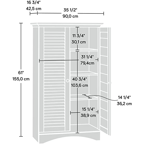 Sauder Harbor View Storage Cabinet, Antiqued Paint finish