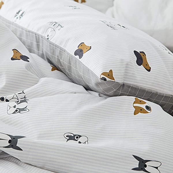 New Cartoon Animals Elephant Print Duvet Cover Sets for Kids 100% Cotton Reversible Soft 3 Pieces Kids Bedding Duvet Cover Pillowcases Kawaii Cloud Bedding Sets, Queen/Full Full/Queen (1 Duvet Cover + 2 Pillowcases) Multi A00 Elephant Bunny Balloon
