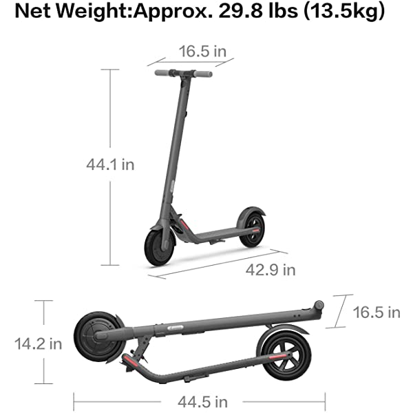Segway Ninebot E22 E45 Electric Kick Scooter, Upgraded Motor Power, 9-inch Dual Density Tires, Lightweight and Foldable