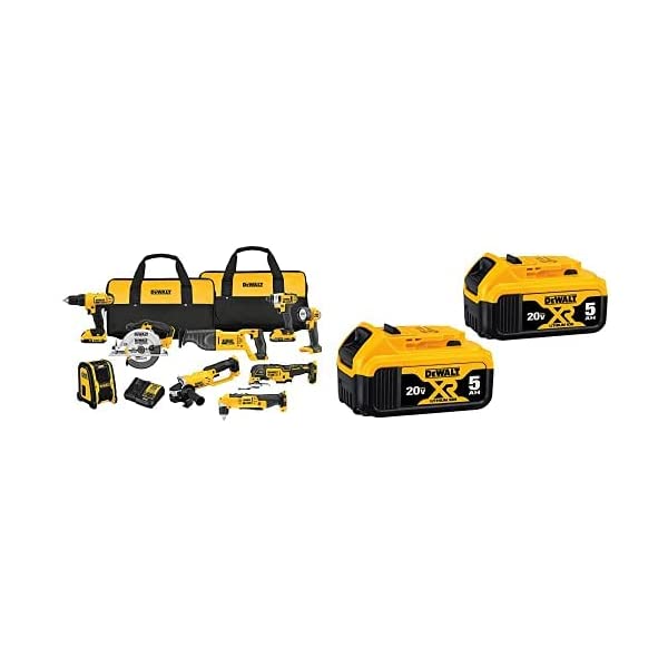 DEWALT 20V Max Cordless Drill Combo Kit, 10-Tool (DCK1020D2) 20V 10-Tool Combo Kit Kit