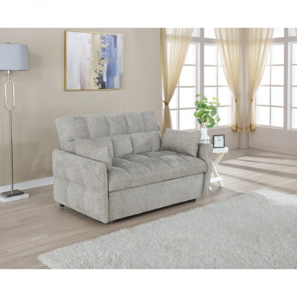 Chenille roll arm sofa bed
