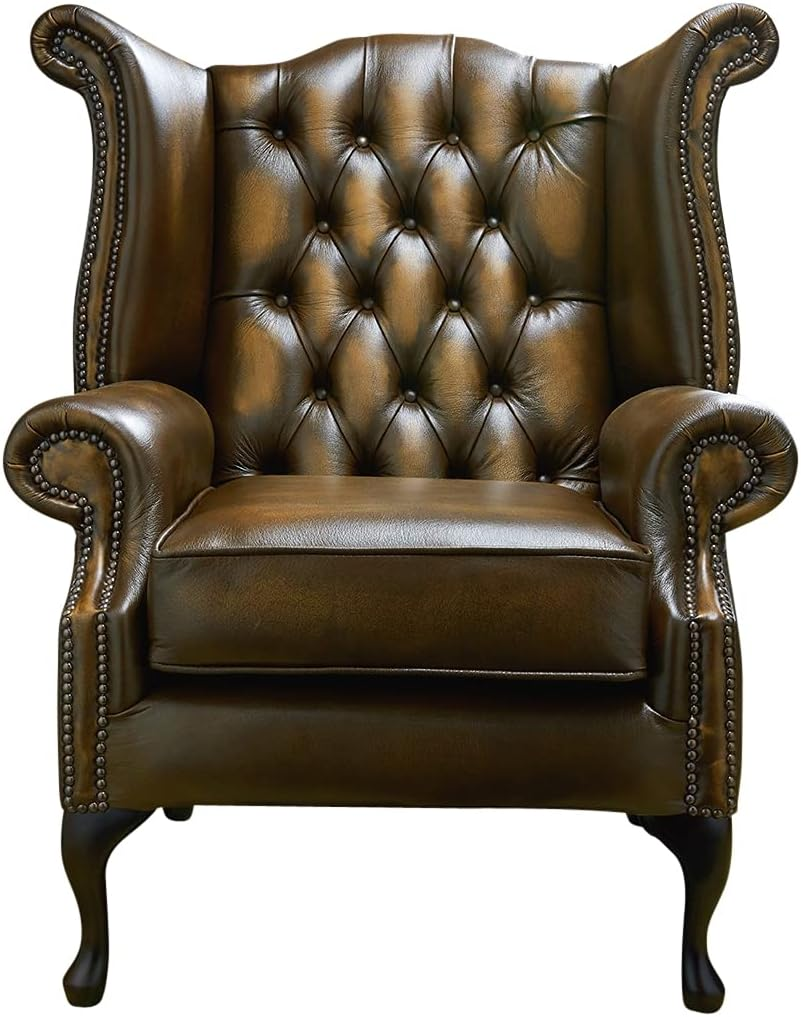 Chesterfield wingback armchairs