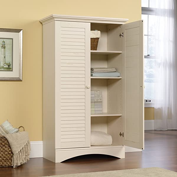 Sauder Harbor View Storage Cabinet, Antiqued Paint finish