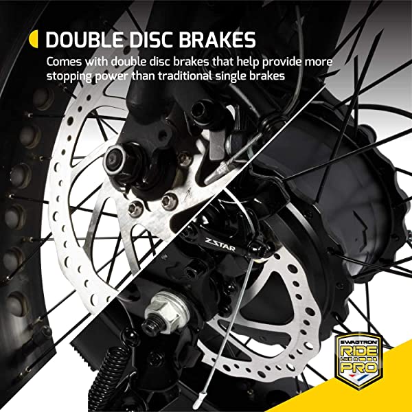 Swagtron EB-6 Bandit E-Bike 350W Motor, Power Assist, 4” Tires, 20” Wheels, Removable 36V Lithium Ion Battery, Dual Disc Brakes– Electric Bike 7-Speed Shimano SIS Shifting Built for Trail Riding White