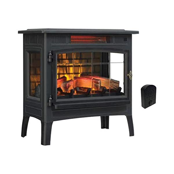 Duraflame 3D Infrared Electric Fireplace Stove with Remote Control - Portable Indoor Space Heater - DFI-5010 (Black)