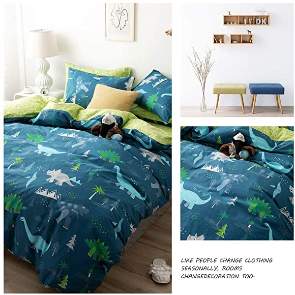 New Cartoon Animals Elephant Print Duvet Cover Sets for Kids 100% Cotton Reversible Soft 3 Pieces Kids Bedding Duvet Cover Pillowcases Kawaii Cloud Bedding Sets, Queen/Full Full/Queen (1 Duvet Cover + 2 Pillowcases) Multi A00 Elephant Bunny Balloon