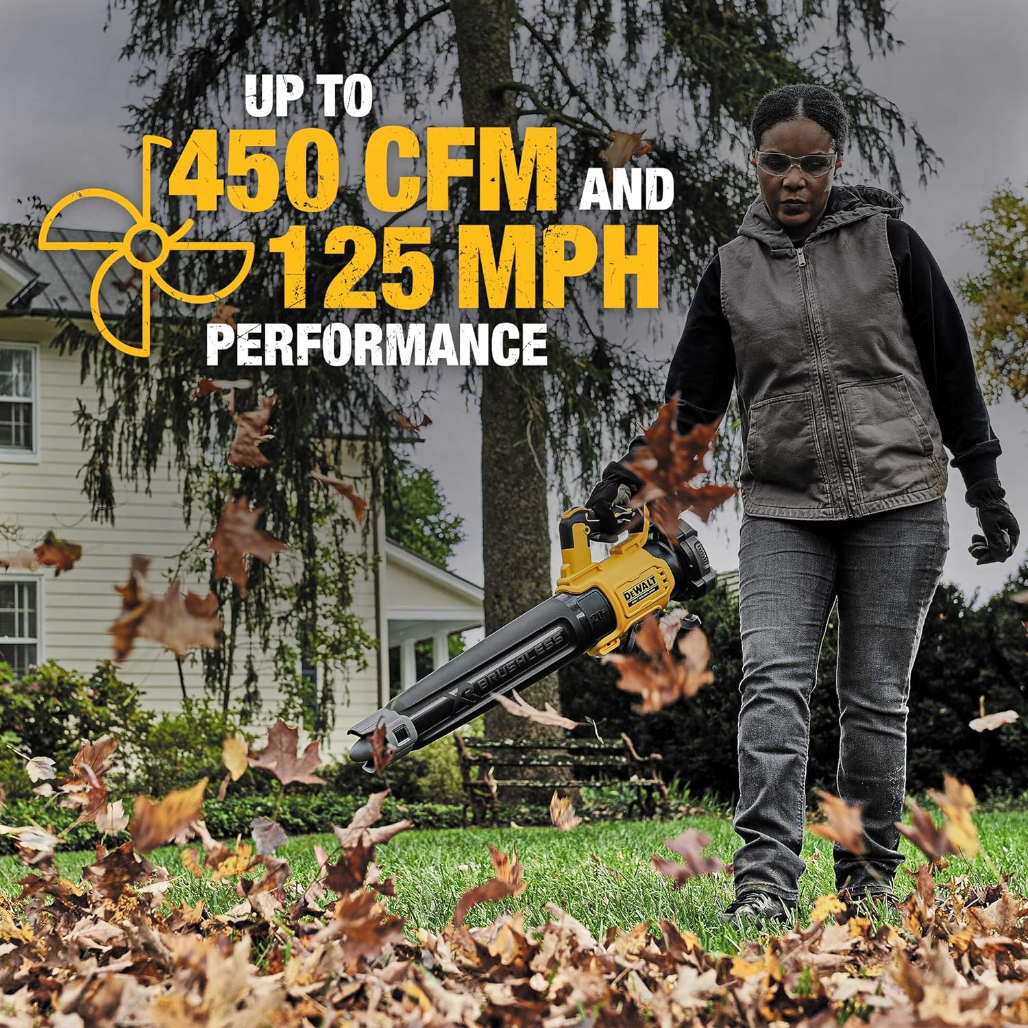 DEWALT 20V MAX XR Blower, Brushless, 5-Ah Battery, Cordless, Handheld, 125-MPH, 450-CFM