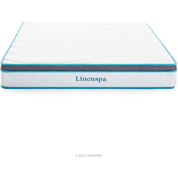 Linenspa 8 Inch Memory Foam and Innerspring Hybrid Medium-Firm Mattress -Full Mattress Full 8 Inch Mattress Only