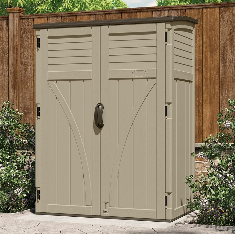 Outdoor 4 ft. W x 2 ft. D Plastic Vertical Tool Shed