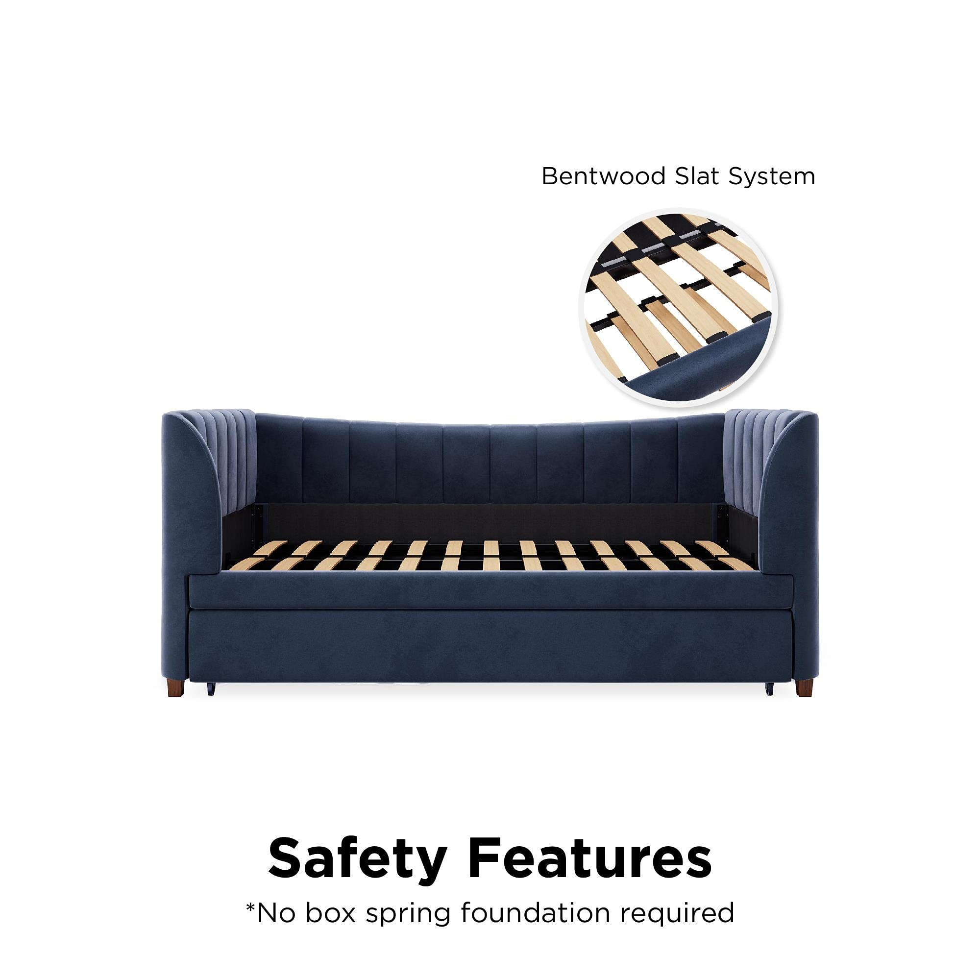 【Furniture】Valentina Upholstered Daybed with Trundle, Twin