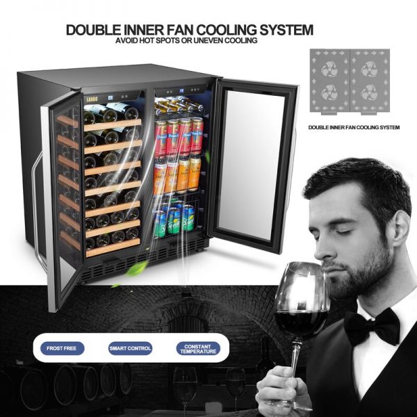 33 Bottle and 70 Can Dual Zone Freestanding Wine and Beverage Refrigerator