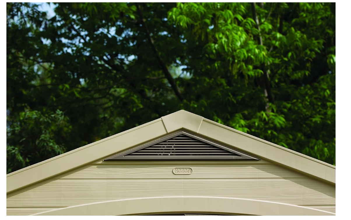 Keter Factor 8 x 6 ft Outdoor Storage Shed, Beige/Brown