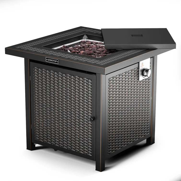 25'' H x 28'' W Propane Outdoor Fire Pit Table