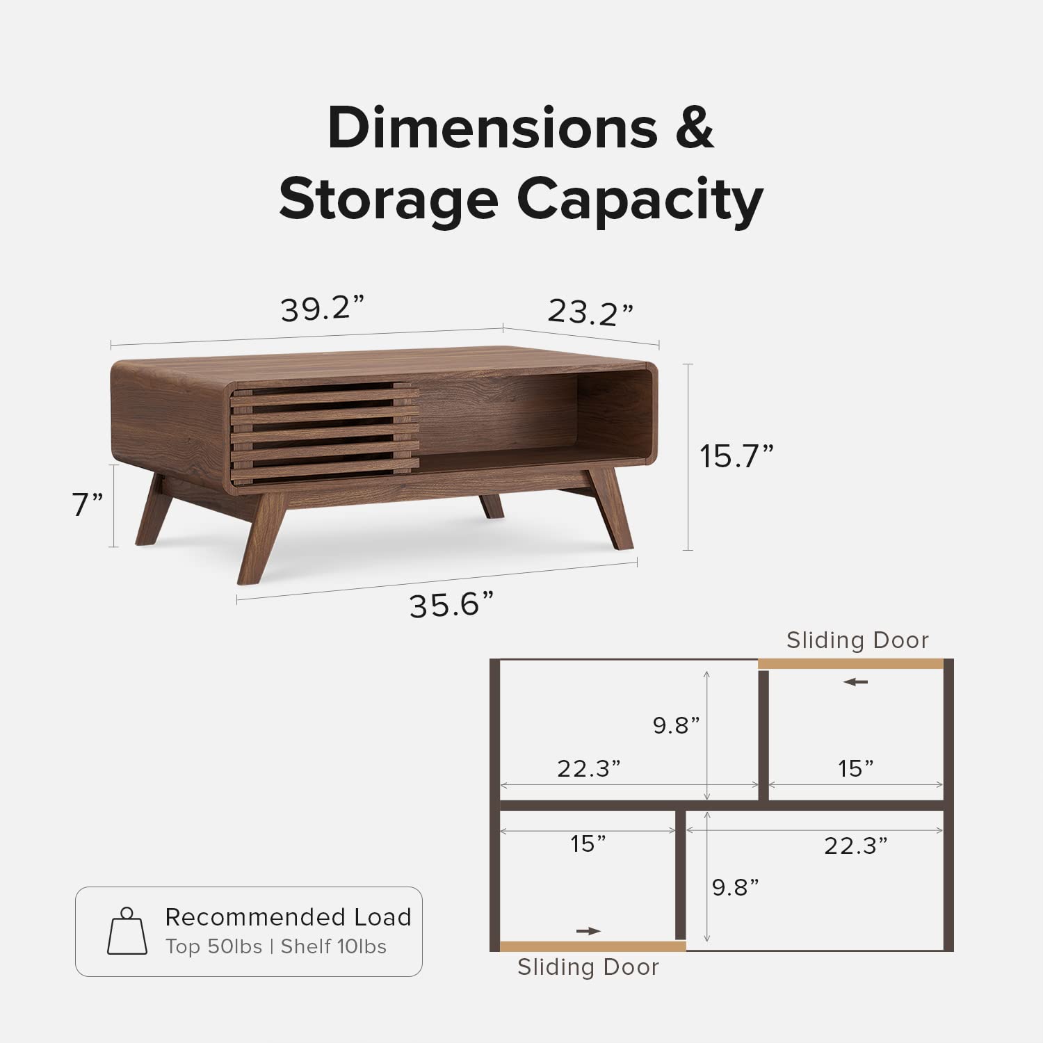 【Furniture】Ensley Mid Century Modern Coffee Table & Side Table Set (Coffee Table + 2 Side Table)