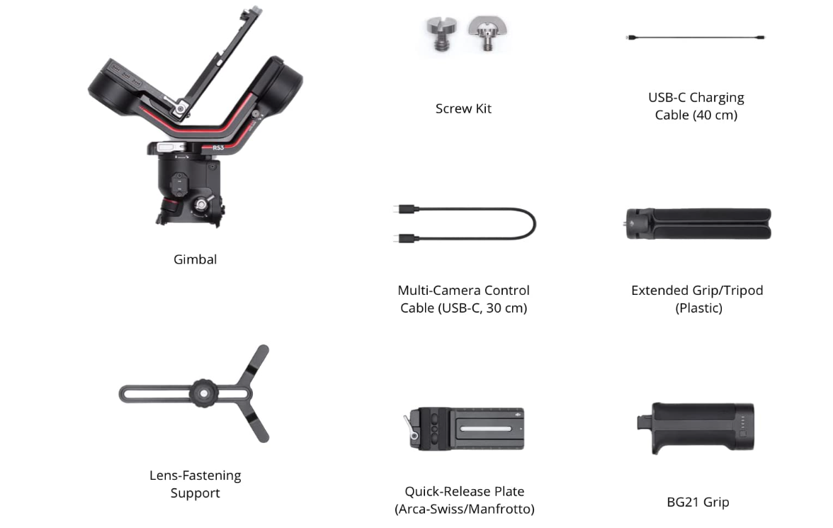 DJI RS 3, 3-Axis Gimbal for DSLR and Mirrorless Camera Canon/Sony/Panasonic/Nikon/Fujifilm, 3 kg (6.6 lbs) Payload, Automated Axis Locks, 1.8