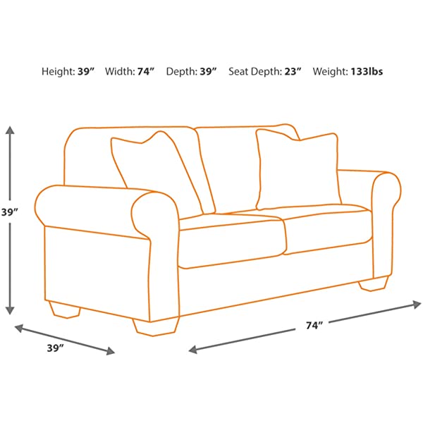 Signature Design by Ashley - Banner Traditional Style Faux Leather Loveseat w/ Nailhead Trim, Coffee Brown