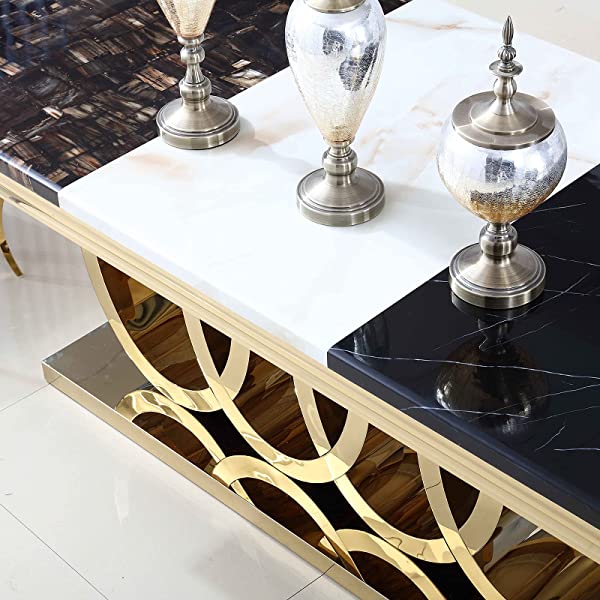 LeiJinNuo Modern Dining Set for Home, Kitchen, Dining Room wStorage Racks, Rectangular Table, Steel Frame