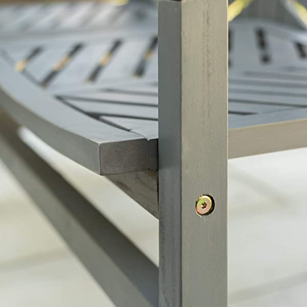 Walker Edison 5 Person Outdoor Wood Chevron Patio Furniture Dining Set Table Chairs Bench All Weather Backyard Conversation Garden Poolside Balcony, 4 Piece, Brown Brown 4 Piece Dining Set