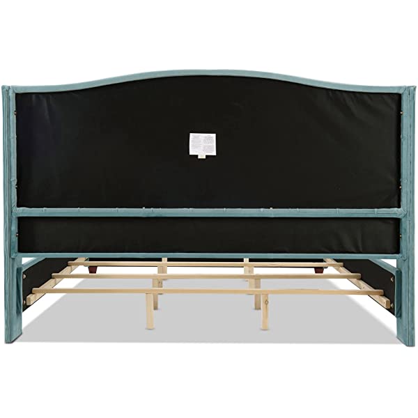 Jennifer Taylor Home Marcella Collection Queen Wingback Tufted Hand-Applied Nail Heads Upholstered Bed, Antique White Antique White Queen