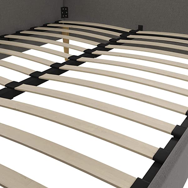 DHP Franklin Mid Century Upholstered Daybed, Sofa Bed, Twin Size Frame, Tan Linen Linen Twin Tan