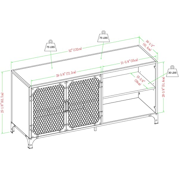 Walker Edison Malcomb Urban Industrial Metal Mesh Double Door Rolling Bar Cabinet, 33 Inch, Rustic Oak Rustic Oak 33 Inch