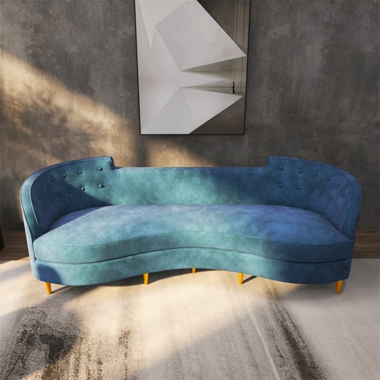 Color 99.25” Velvet Curved Sofa