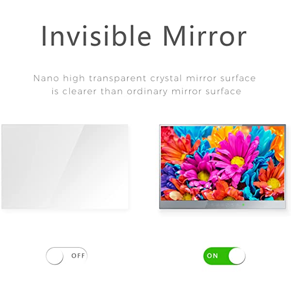 Elecsung 22 inch Bathroom TV Luxury Smart Mirror TV IP66 Waterproof Full HD HDTV(ATSC) Tuner Wi-fi & Bluetooth (22'' (Touch Keys), Mirror) 22'' (Touch Keys) Mirror