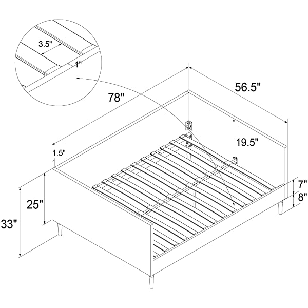 DHP Franklin Mid Century Upholstered Daybed, Sofa Bed, Twin Size Frame, Tan Linen Linen Twin Tan