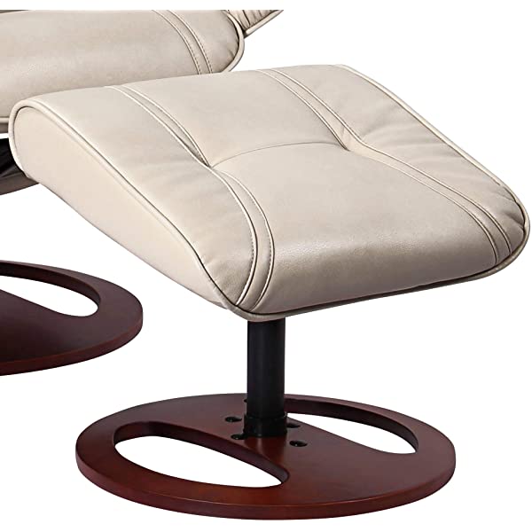 Newport Taupe Swivel Recliner and Slanted Ottoman