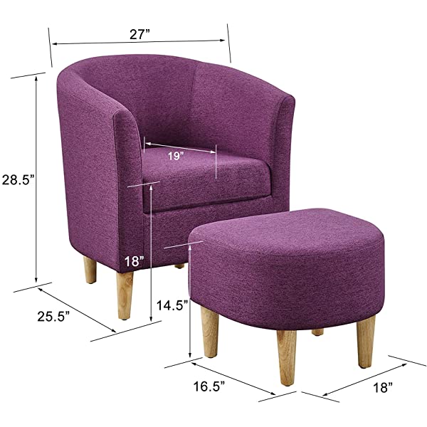 DAZONE Modern Accent Chair, Upholstered Arm Chair Linen Fabric Single Sofa Chair with Ottoman Foot Rest Mustard Yellow Comfy Armchair for Living Room Bedroom Small Spaces Apartment Office Yellow With Ottoman