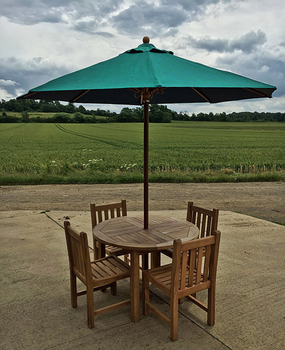Home&Garden】Round Solid Teak 8 Seater Table with Grisdale Chairs Garden