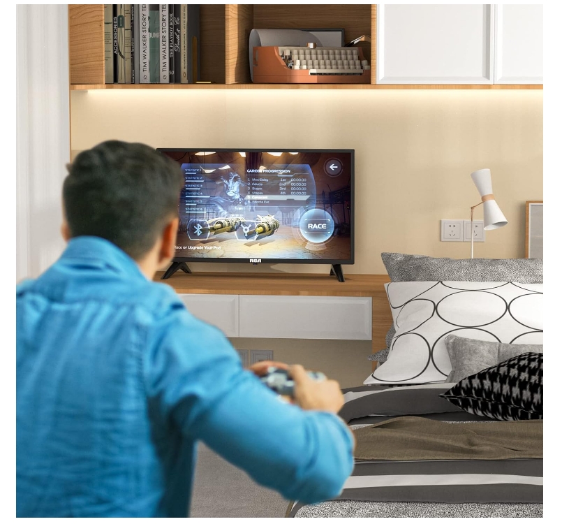 RCA 720P TV, Freeview HD Dolby Digital Audio DVB T2/S2 HD LED Backlighting Display TV, HDMI USB Earphone Output Media Player Monitor PS5 Xbox, Small TV for Bedroom Kitchen Black